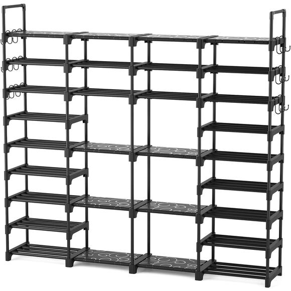 Large Shoe Rack Organizer Closet 64-68 pairs 9-Tier Heavy Duty Tall Shoe Shelf - Picture 1 of 6
